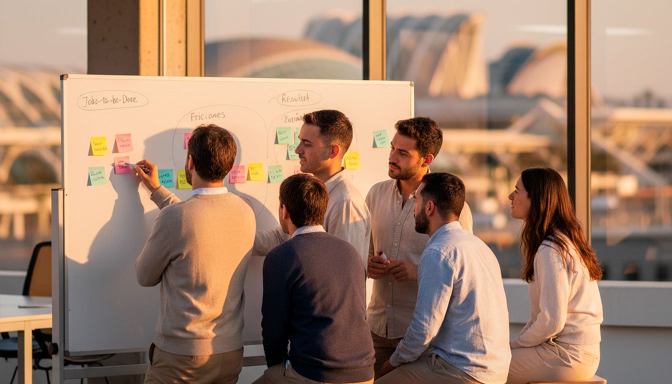 Jóvenes trabajando en coworking de Valencia